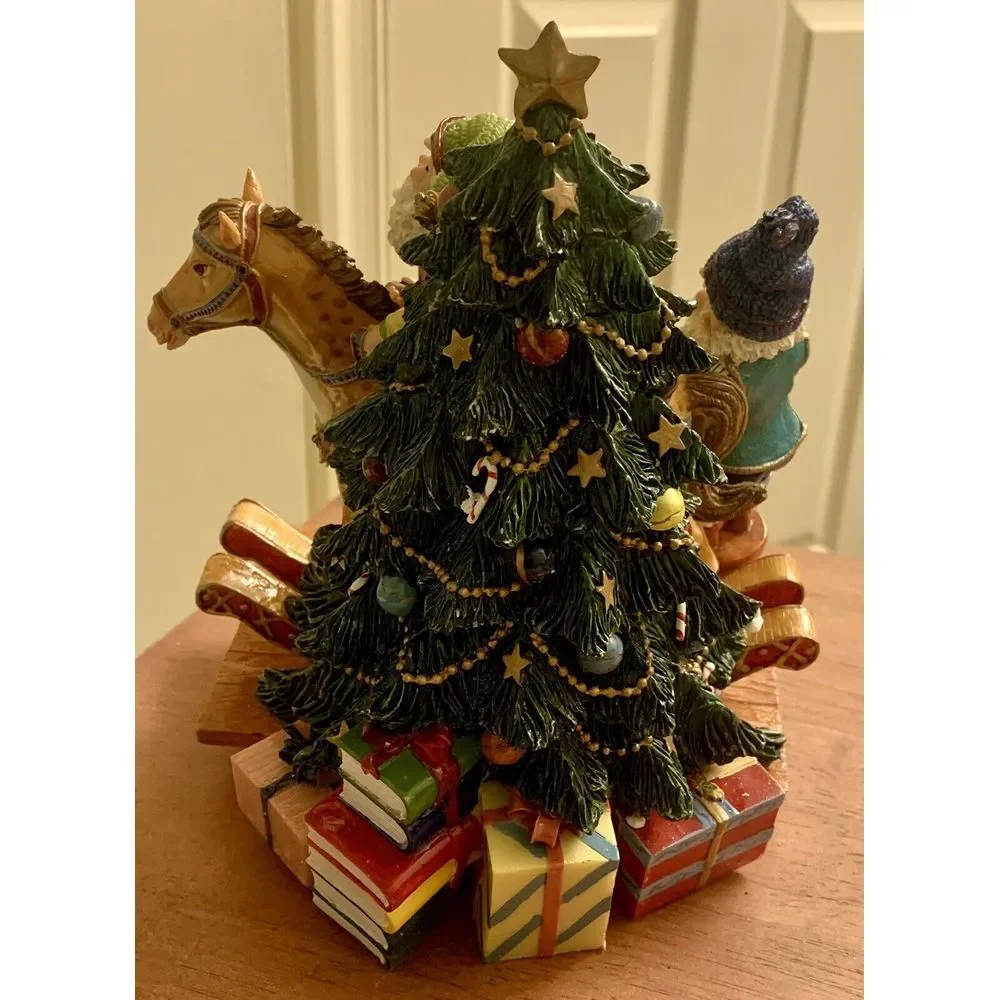 Vintage Fitz and Floyd Happy Holidays Stocking Holder Santa Tree 2004 With Box‎